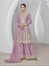 Purple Chinon Silk Sharara Suit 189119